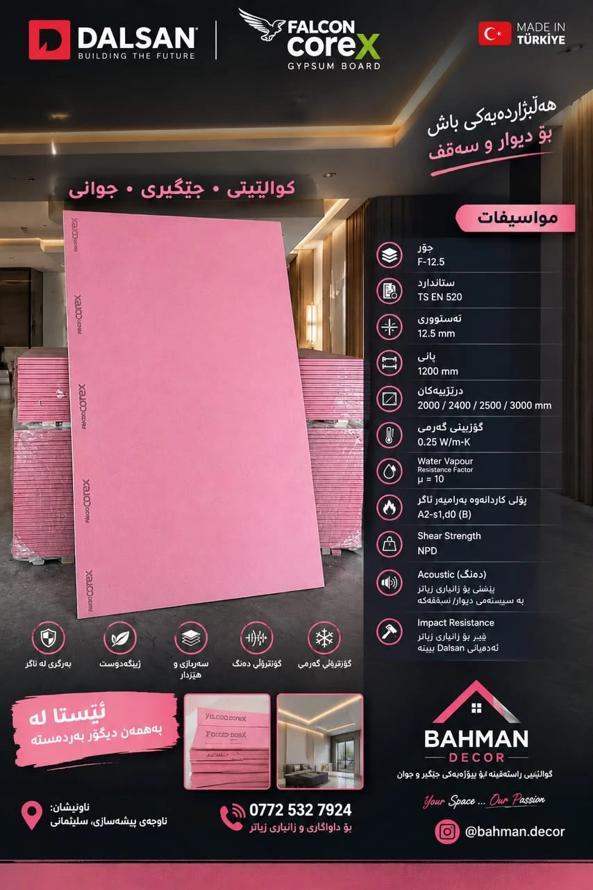Dalsan Corex fire-resistant boards