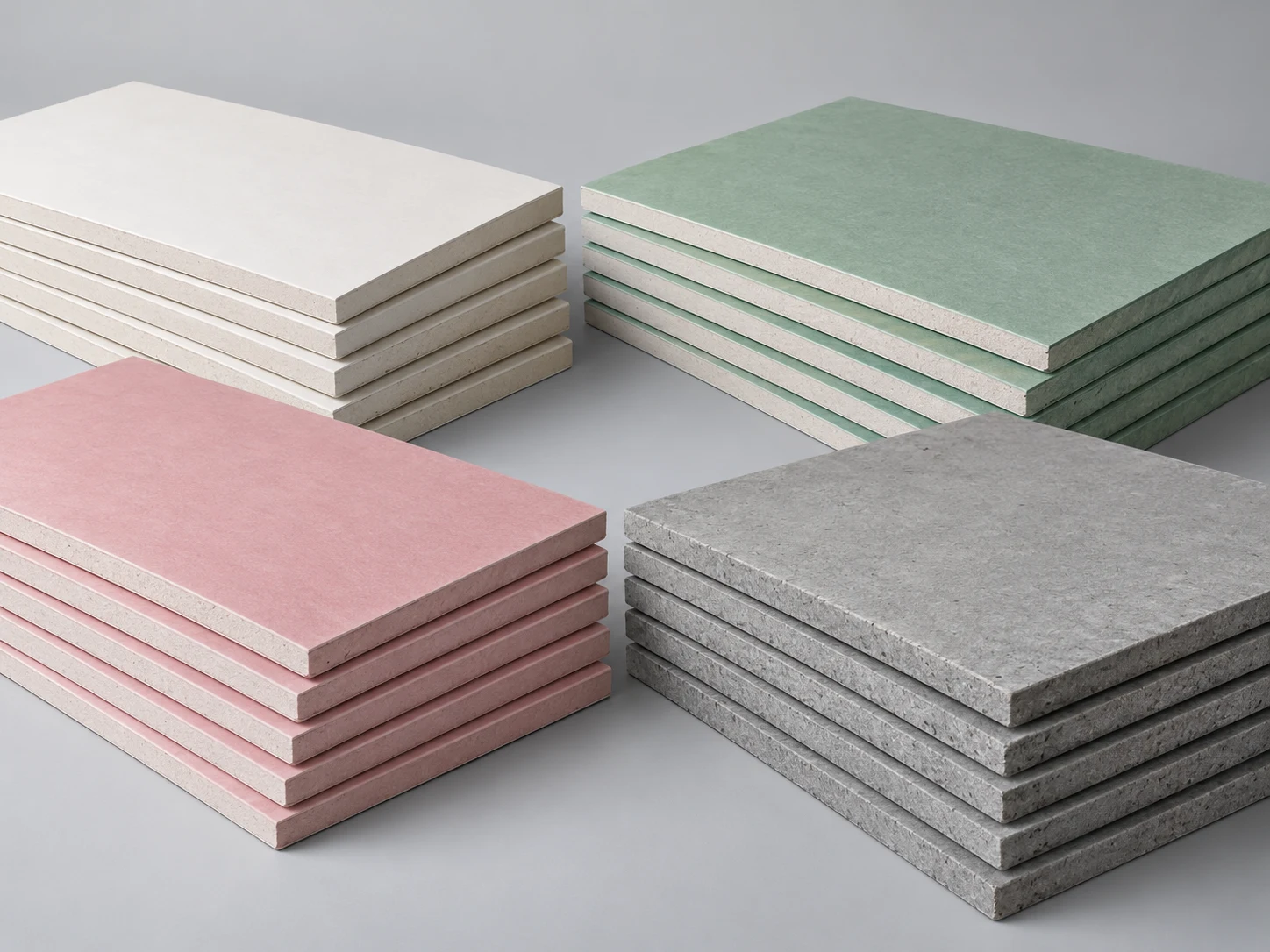 Studio arrangement of gypsum and cement boards